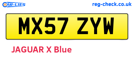 MX57ZYW are the vehicle registration plates.