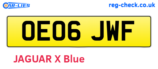 OE06JWF are the vehicle registration plates.