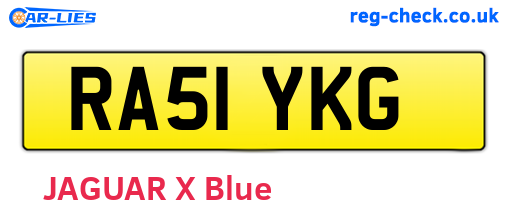 RA51YKG are the vehicle registration plates.