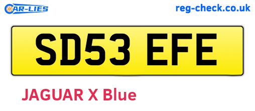 SD53EFE are the vehicle registration plates.