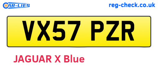 VX57PZR are the vehicle registration plates.