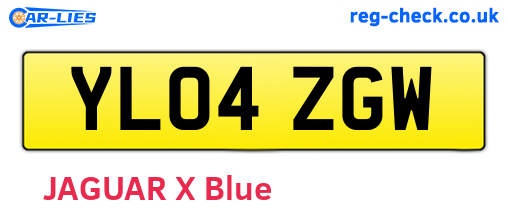 YL04ZGW are the vehicle registration plates.