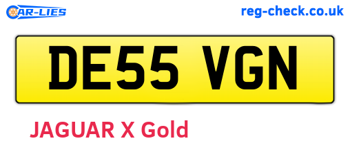 DE55VGN are the vehicle registration plates.