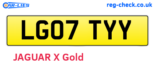 LG07TYY are the vehicle registration plates.
