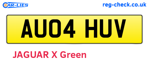 AU04HUV are the vehicle registration plates.