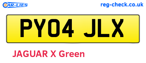 PY04JLX are the vehicle registration plates.