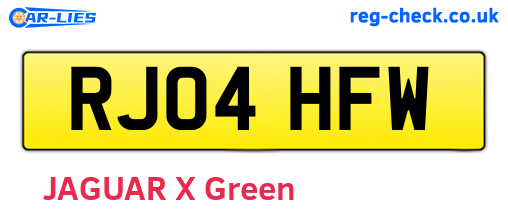 RJ04HFW are the vehicle registration plates.