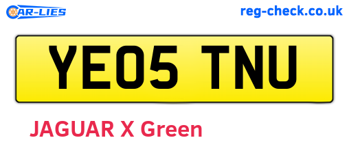YE05TNU are the vehicle registration plates.