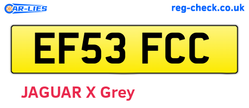EF53FCC are the vehicle registration plates.