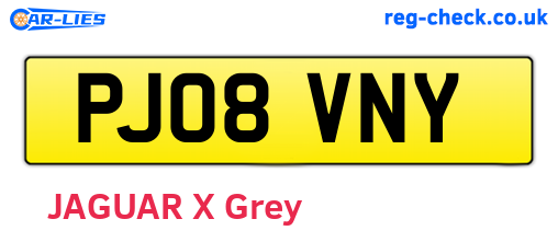 PJ08VNY are the vehicle registration plates.