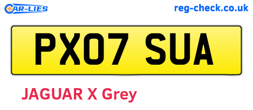 PX07SUA are the vehicle registration plates.