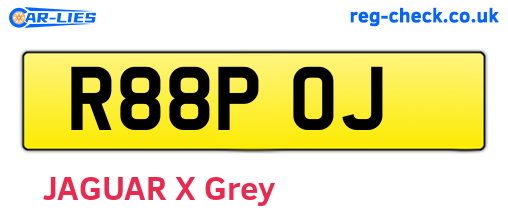 R88POJ are the vehicle registration plates.