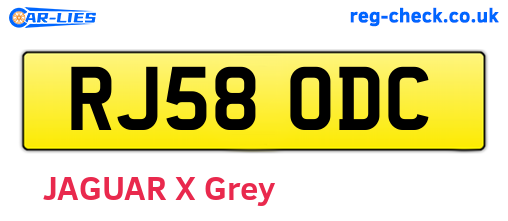 RJ58ODC are the vehicle registration plates.