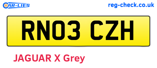 RN03CZH are the vehicle registration plates.