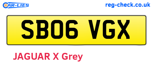 SB06VGX are the vehicle registration plates.