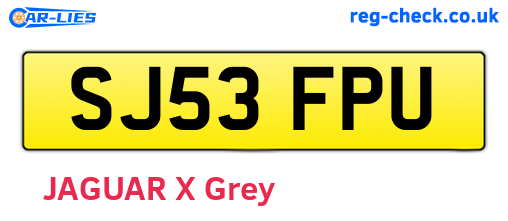 SJ53FPU are the vehicle registration plates.