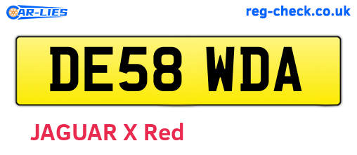 DE58WDA are the vehicle registration plates.