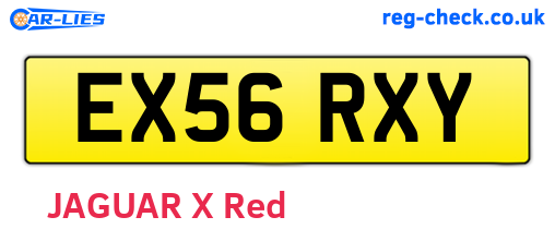 EX56RXY are the vehicle registration plates.