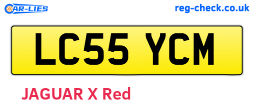 LC55YCM are the vehicle registration plates.