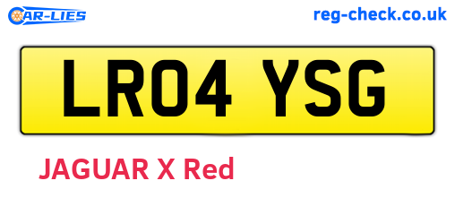 LR04YSG are the vehicle registration plates.