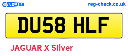 DU58HLF are the vehicle registration plates.