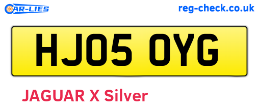 HJ05OYG are the vehicle registration plates.