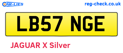 LB57NGE are the vehicle registration plates.