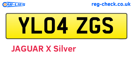 YL04ZGS are the vehicle registration plates.