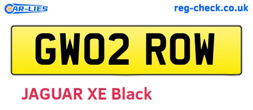 GW02ROW are the vehicle registration plates.