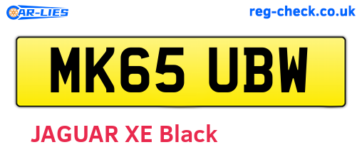 MK65UBW are the vehicle registration plates.