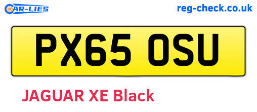 PX65OSU are the vehicle registration plates.