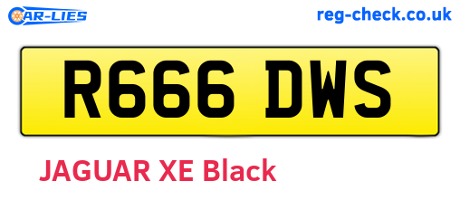 R666DWS are the vehicle registration plates.