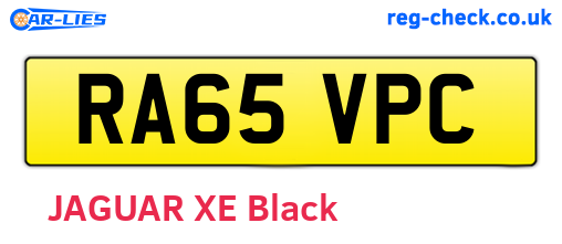 RA65VPC are the vehicle registration plates.