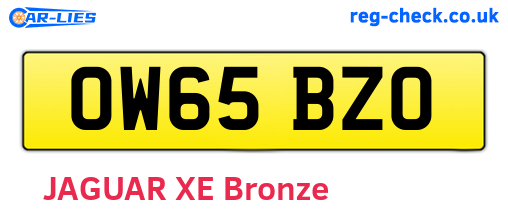 OW65BZO are the vehicle registration plates.