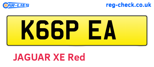K66PEA are the vehicle registration plates.