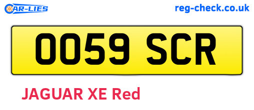 OO59SCR are the vehicle registration plates.
