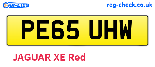 PE65UHW are the vehicle registration plates.