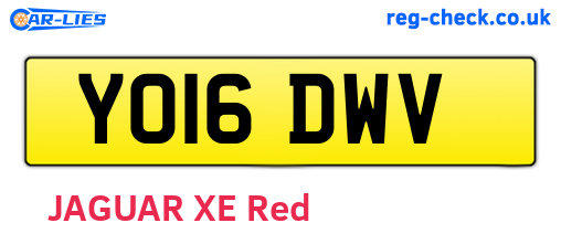 YO16DWV are the vehicle registration plates.