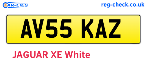 AV55KAZ are the vehicle registration plates.