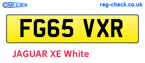 FG65VXR are the vehicle registration plates.