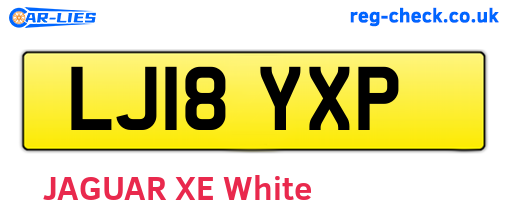 LJ18YXP are the vehicle registration plates.