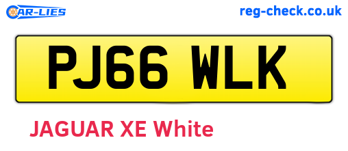 PJ66WLK are the vehicle registration plates.