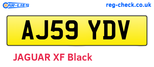 AJ59YDV are the vehicle registration plates.