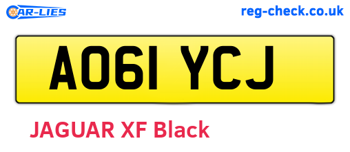 AO61YCJ are the vehicle registration plates.