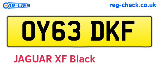 OY63DKF are the vehicle registration plates.