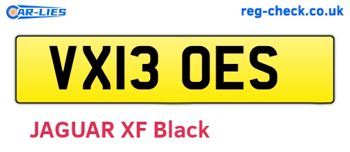 VX13OES are the vehicle registration plates.