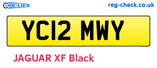 YC12MWY are the vehicle registration plates.