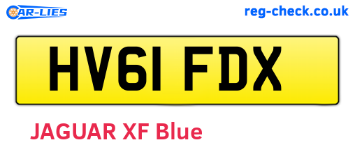 HV61FDX are the vehicle registration plates.