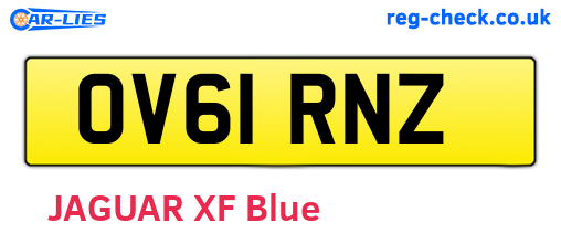 OV61RNZ are the vehicle registration plates.