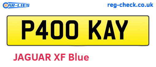 P400KAY are the vehicle registration plates.